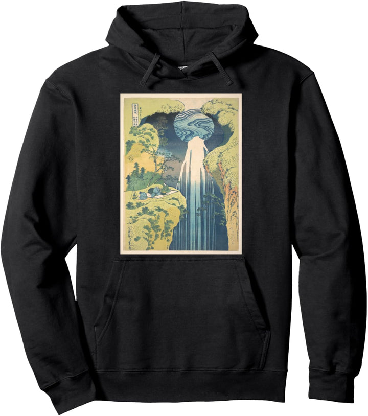 Katsushika Hokusai es Amida Wasserfall Pullover Hoodie