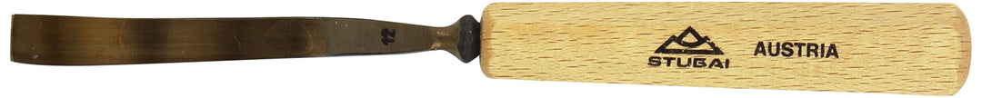 STUBAI Stemmeisen Stechbeitel Serie 52 - Form 12 | Gebogenes Flacheisen 10 mm, mit Holzgriff, zum Vo