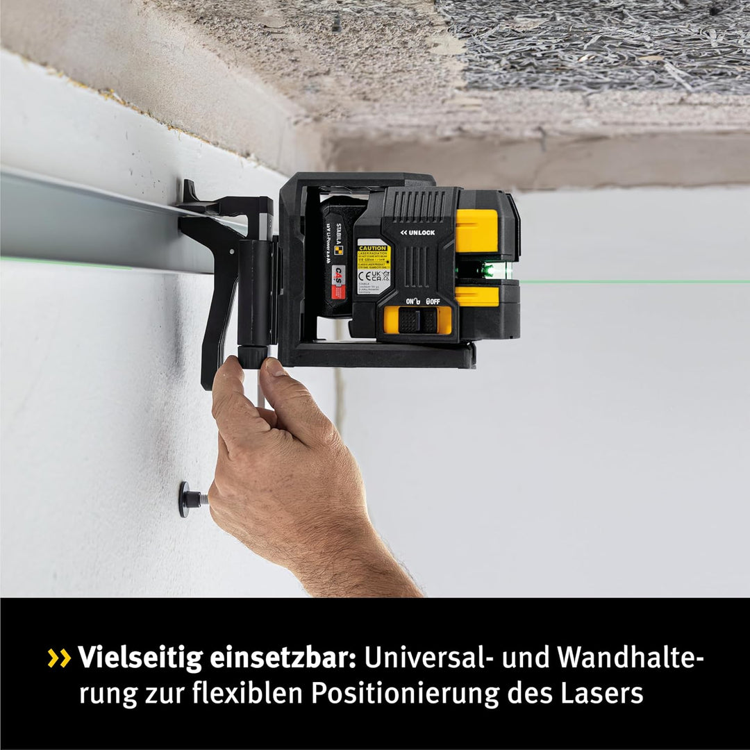 STABILA 12-V-System Kreuzlinienlaser grün LAX 500 G, selbstnivellierend, mit Lotpunkten, max. Reichw