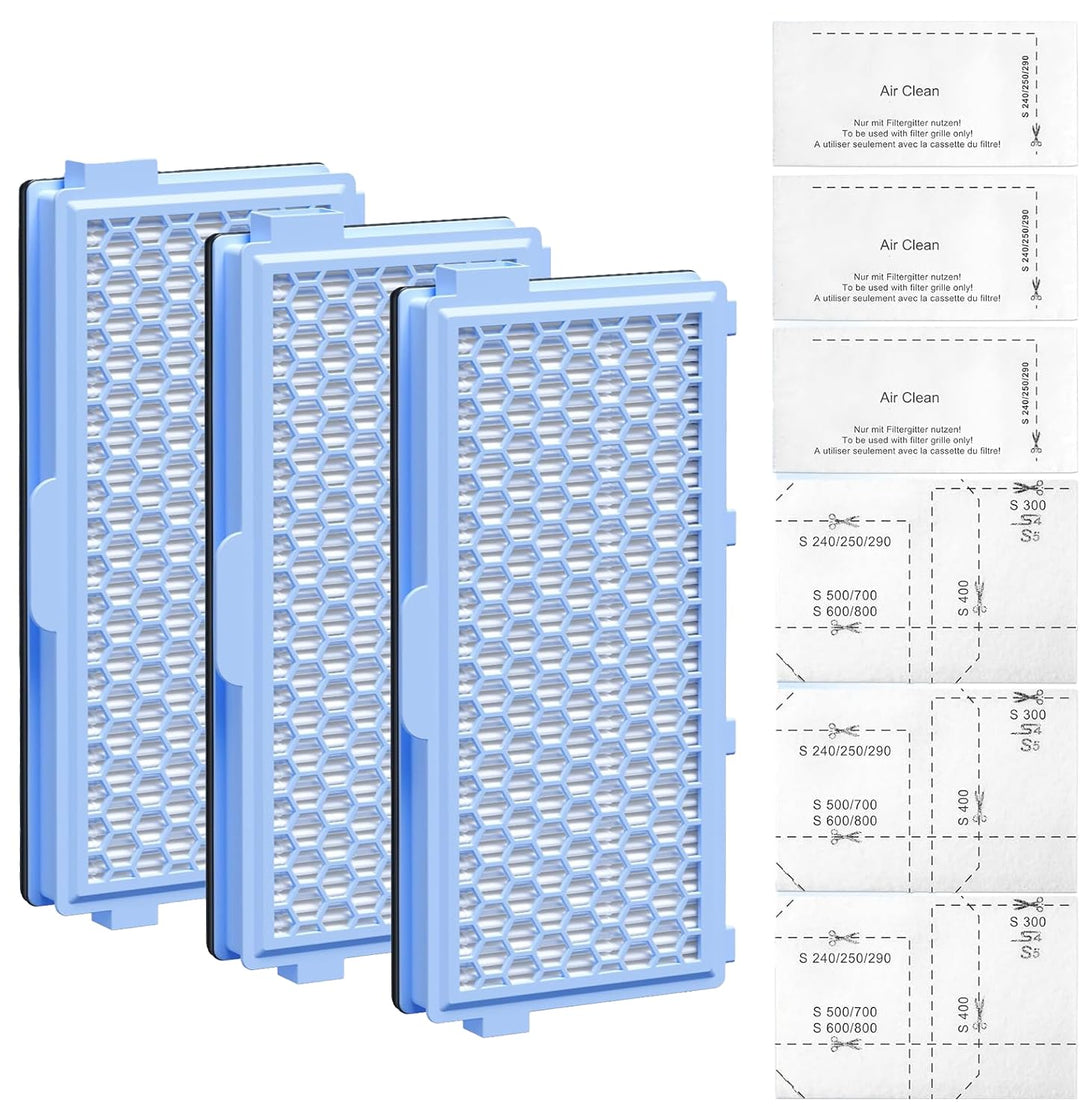 3 HEPA Filter für Miele Staubsauger – Ersatzfilter für Compact C1 C2, Complete C2 C3, 3 Motorschutzf