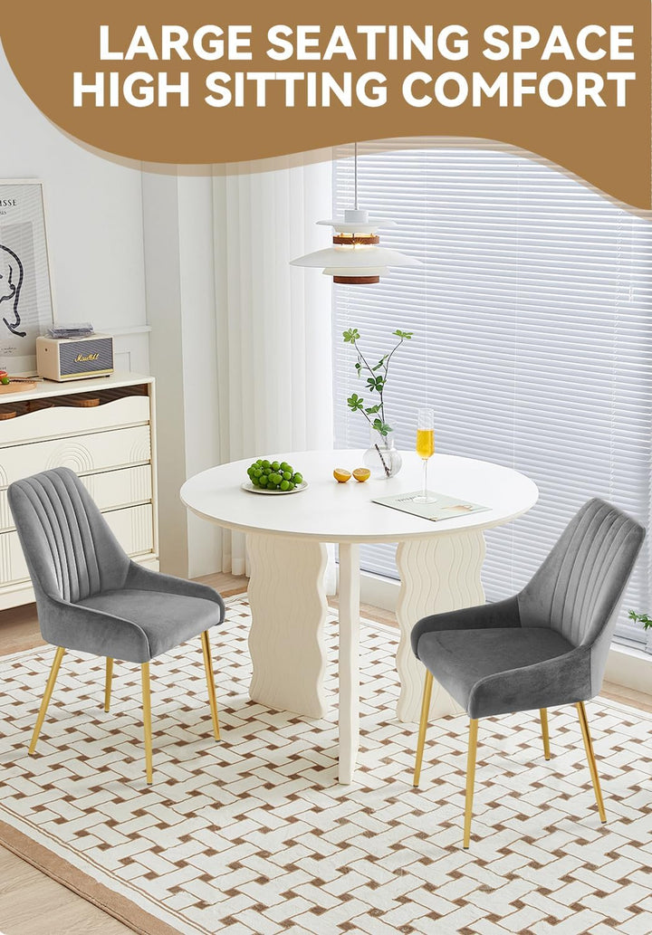 EsszimmerstüHle 2er Set, Moderne Samt-WohnzimmerstüHle, Polsterstuhl Esszimmer,Gepolsterter Armloser