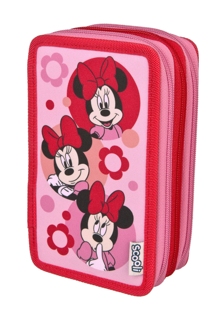 Scooli - Tripledecker Minnie Mouse - Gefülltes Schüleretui mit hochwertigen Stiften & Zubehör - Idea