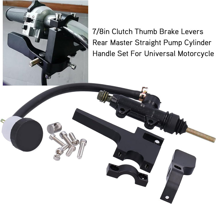 Yctze Aluminiumlegierung Bremspumpe 7 / 8in Motorradkupplung Daumenbremshebel Hintere Hauptpumpe Zyl