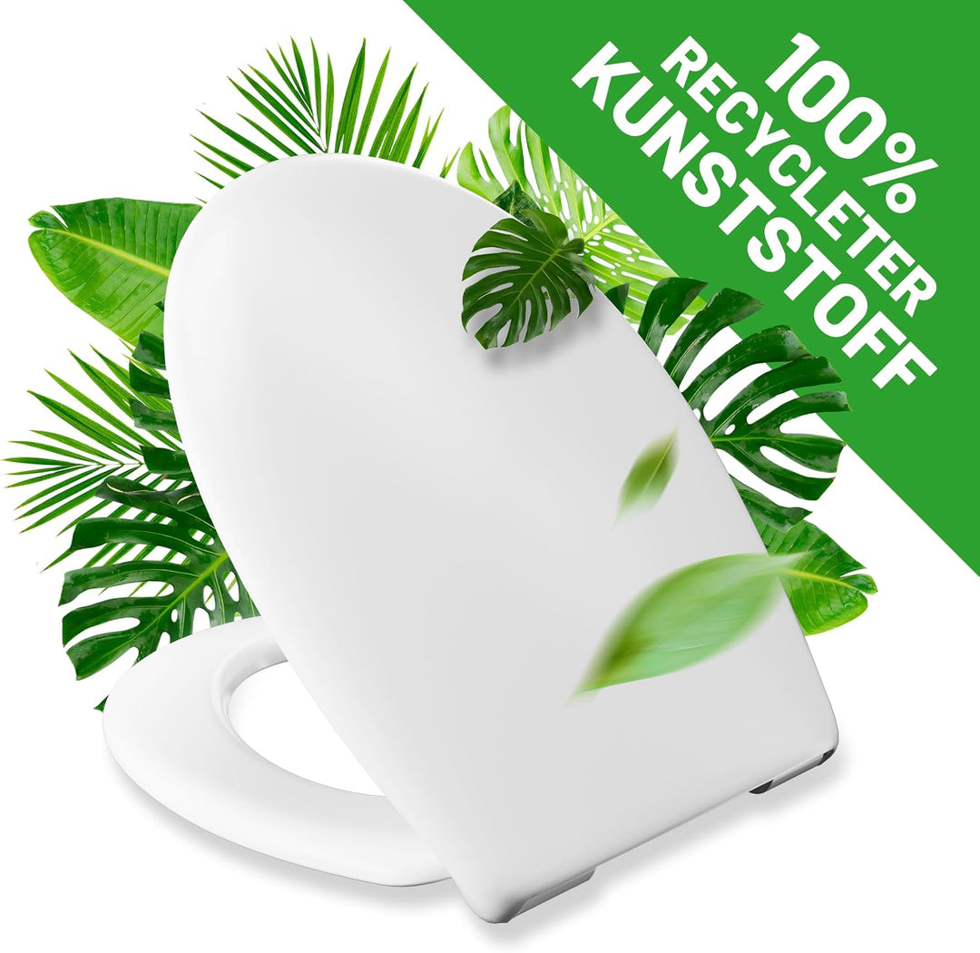 LUVETT® Recycling WC-Sitz R700 Öko oval mit Absenkautomatik, Abnahmefunktion und 3 Montage-Varianten