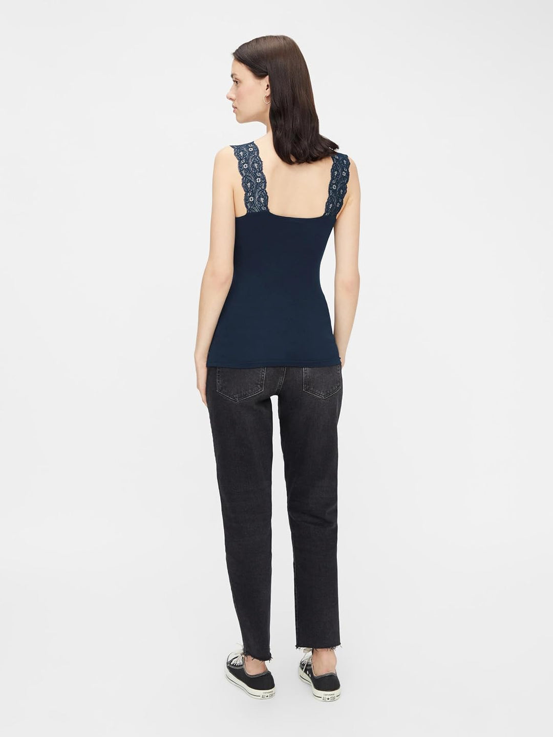 PIECES Damen Pcbarbera Lace Noos Bc Top XS 1x Port Royale, 1x Pageant Blue, 1x Dark Grey, XS 1x Port