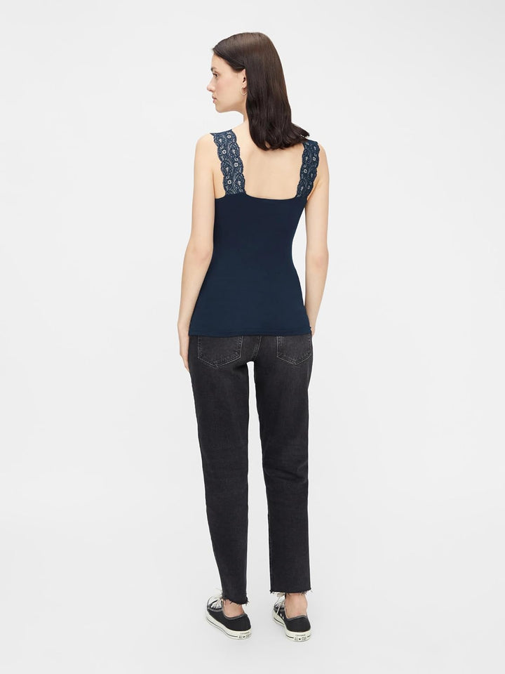 PIECES Damen Pcbarbera Lace Noos Bc Top XS 1x Port Royale, 1x Pageant Blue, 1x Dark Grey, XS 1x Port