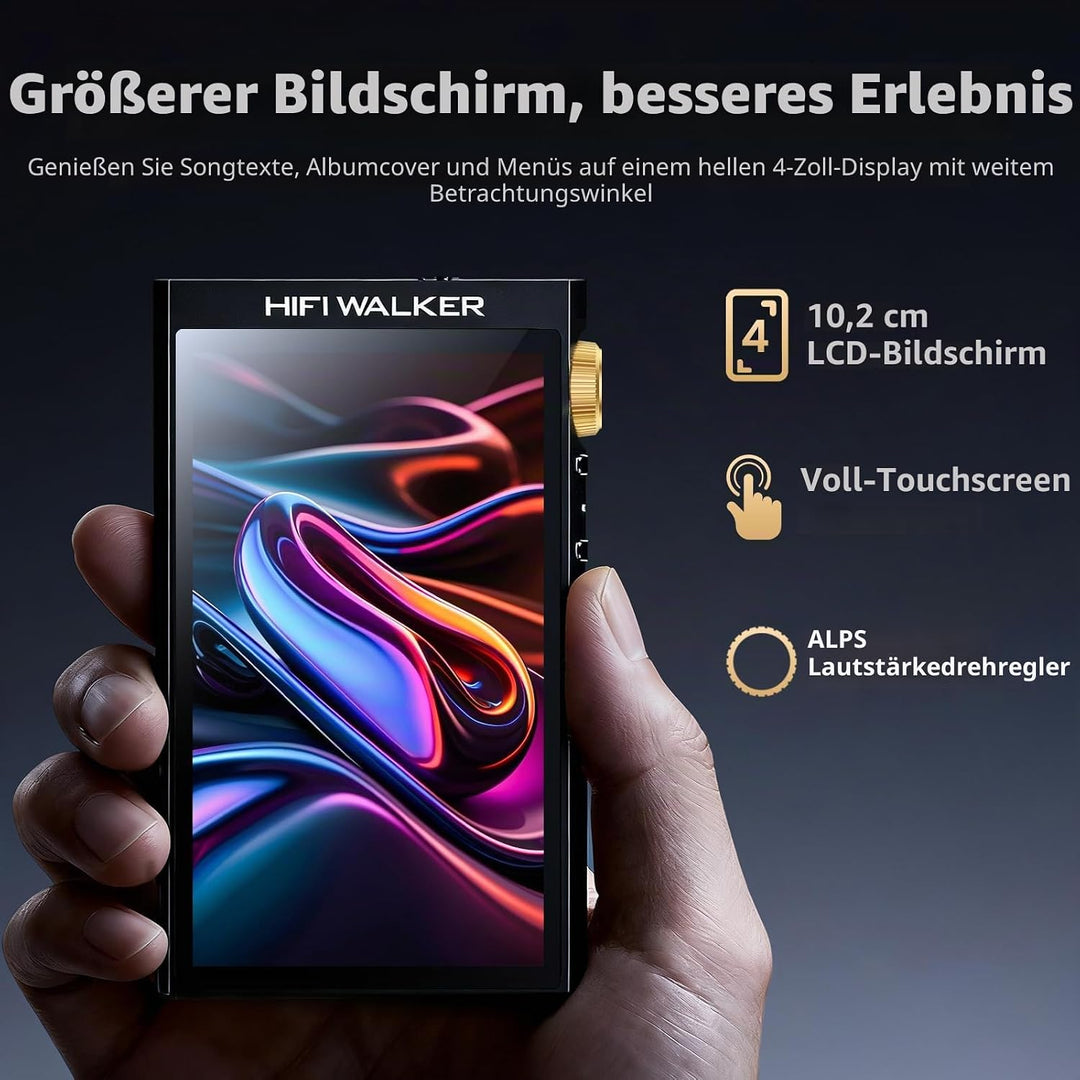 HIFI WALKER H20 Ultra HiFi MP3 Player mit Bluetooth 5.1, ES9038Q2M DAC, 32bit/192kHz, DSD, 4-Zoll-To