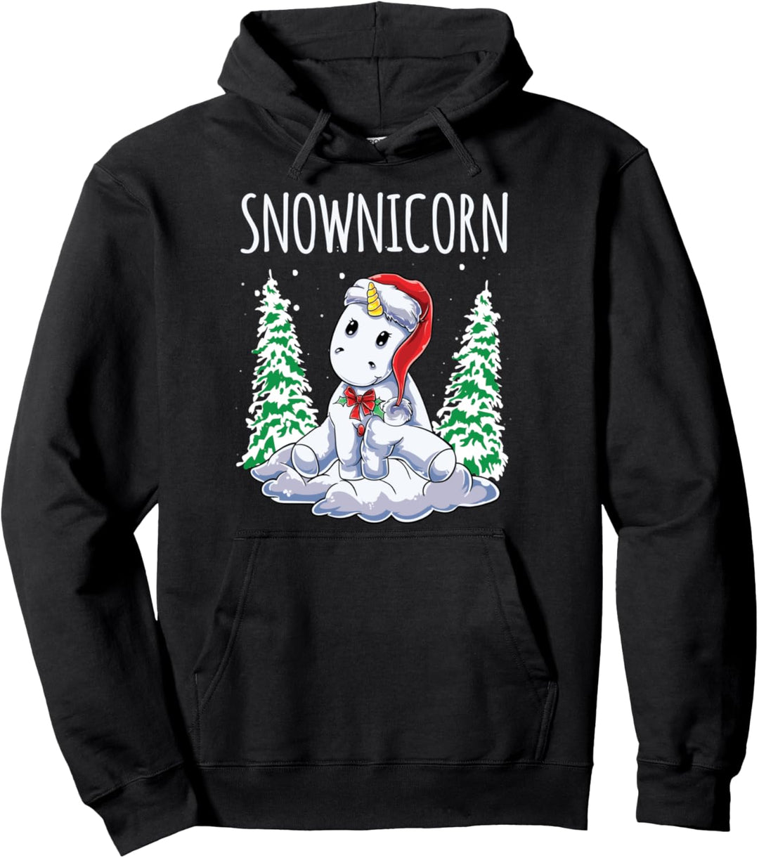 Snownicorn Unicorn Schnee Weihnachten Süsses Kinder Einhorn Pullover Hoodie