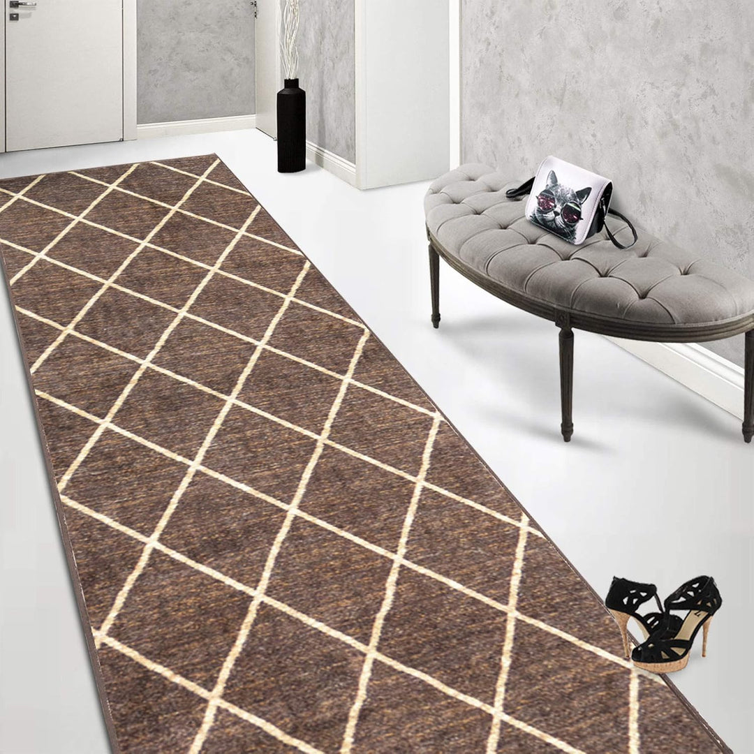 Floordirekt Teppich-Läufer Cosenza | Modernes Rauten-Design | Hochwertige Verarbeitung | Rutschhemme