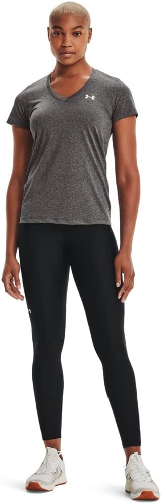 Under Armour Damen Fitness T-Shirt und Tank Tech Short Sleeve Solid XS Carbon Heather, XS Carbon Hea
