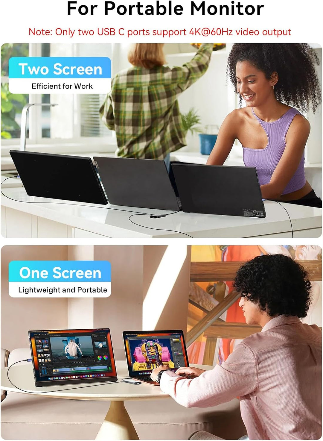 USB-C-Hub mit Dual 4K@60Hz DisplayPorts, 2× USB-A & 2× USB-C 3.2 (10Gbps), Gigabit-Ethernet, 100W PD