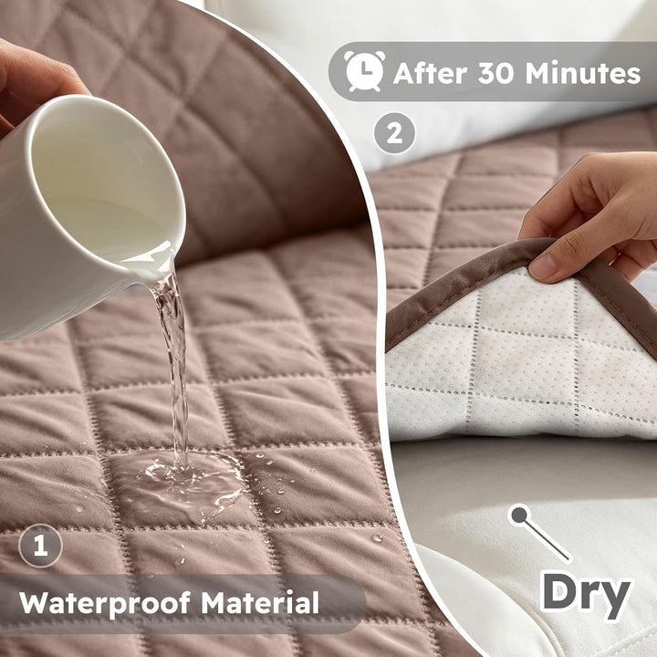 PETCUTE Sofabezug Sofaüberwurf Anti-Rutsch Sofa schonbezug wasserdichtes Sofabezüge Quilted Sofabezü