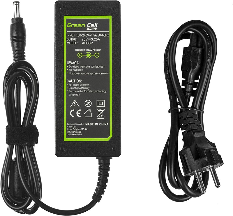 Green Cell 65W 20V 3.25A Laptop Ladegerät Netzteil für Lenovo B560 B570 B570e B575 G550 G560 G565 G5