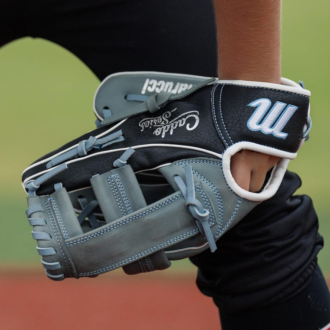 Marucci Youth Caddo Fastpitch Glove Series, 11 - GRAU/COLUMBIA BLUE
