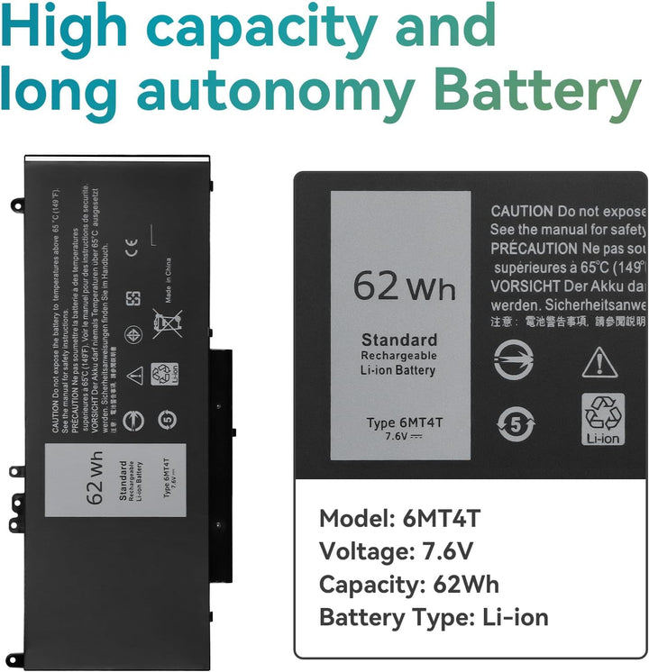 K KYUER 62WH 6MT4T Laptop Akku für Dell Latitude E5470 E5570 E5270 Precision 15 3510 Mobile Workstat