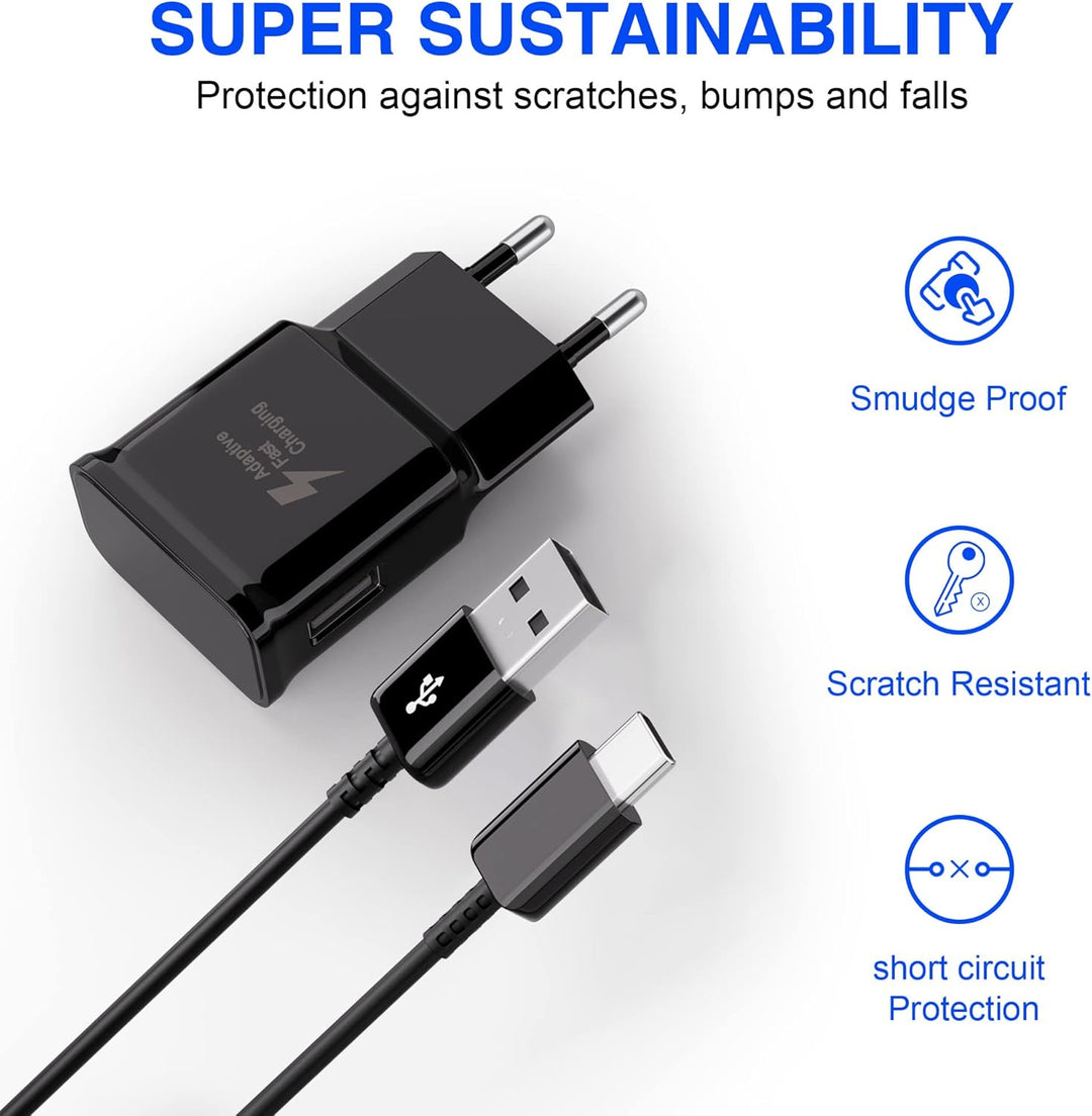 2-Pack USB Ladegerät Stecker, Schnellladegerät Netzteil mit USB C Original Ladekabel Kompatibel mit