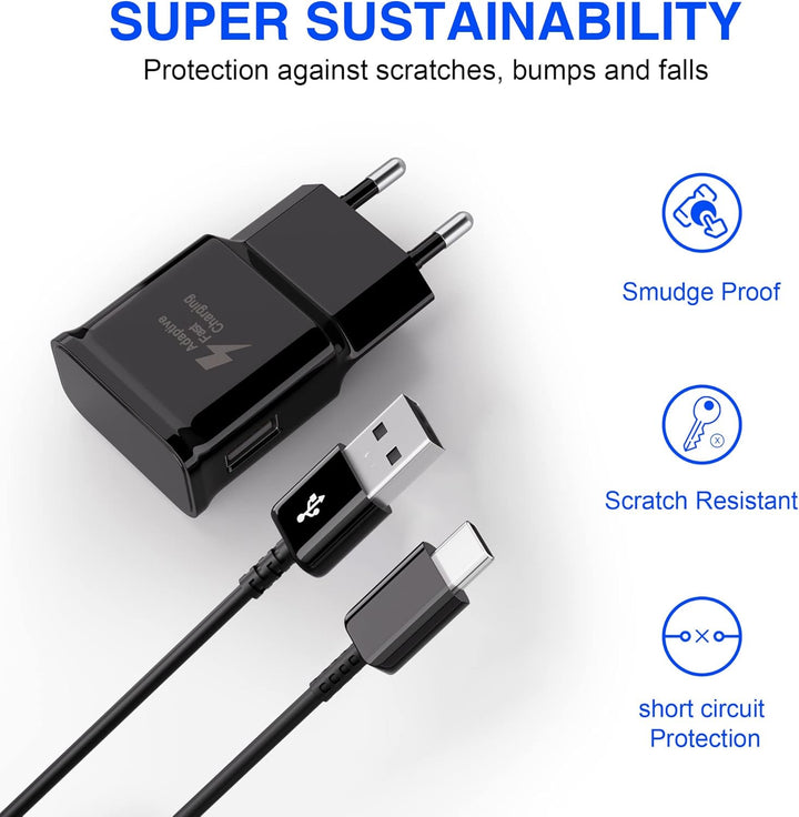 2-Pack USB Ladegerät Stecker, Schnellladegerät Netzteil mit USB C Original Ladekabel Kompatibel mit