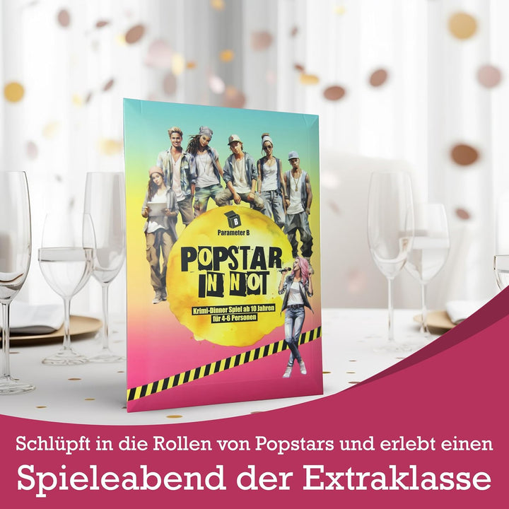 Popstar in Not - Krimidinner für 4-6 Personen – ab 10 Jahren - Krimidinner für Zuhause für Familien