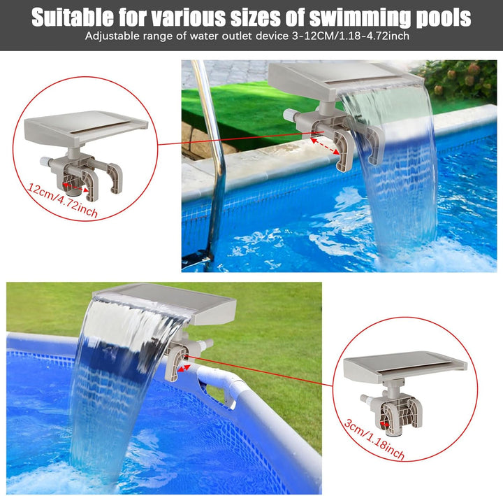 Entspannende Wasserfall-Kaskade, Oberirdischer Schwimmbadbrunnen, Überlaufbefestigung, Abnehmbarer P