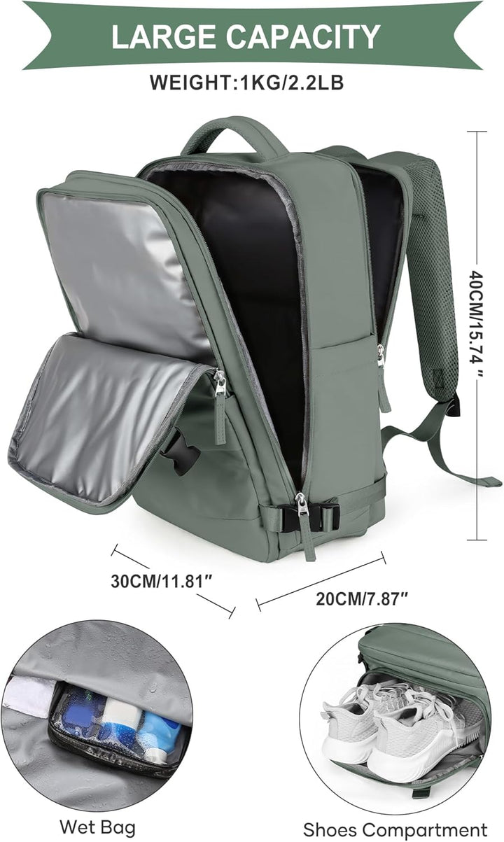 SZLX Grosser Reiserucksack Damen,Vakuum Rucksack mit Pumpe Ryanair Handgepäck 40x30x20 Herren, Wizza