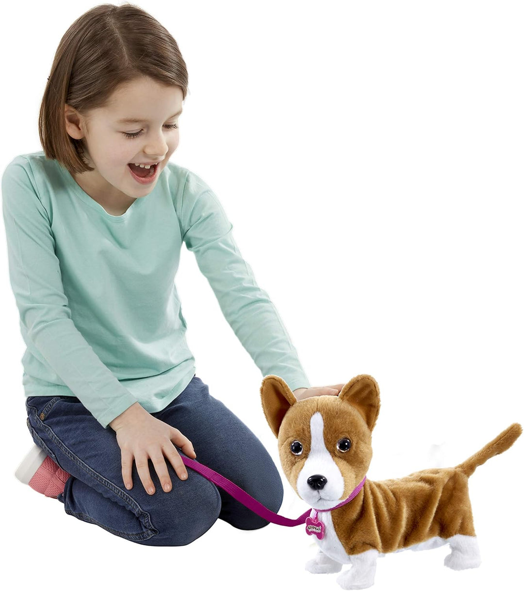 Animagic Lizzy the Walking Corgi, Interaktives Stofftier ab 2 Jahren, Plüschtier Hund, Lizzy