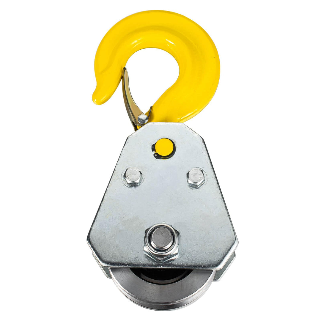 2 Ton Umlenkrolle mit Kugellager und Haken, Umlenkrollen für 15mm Seile Stahlseil, für Seilzug Seilw