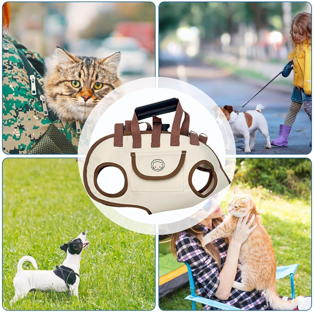 Hundetrage,Katzentransport Mit Snacktasche | Tragbare Haustier Tragehilfe Verstellbare Ausflugstasch