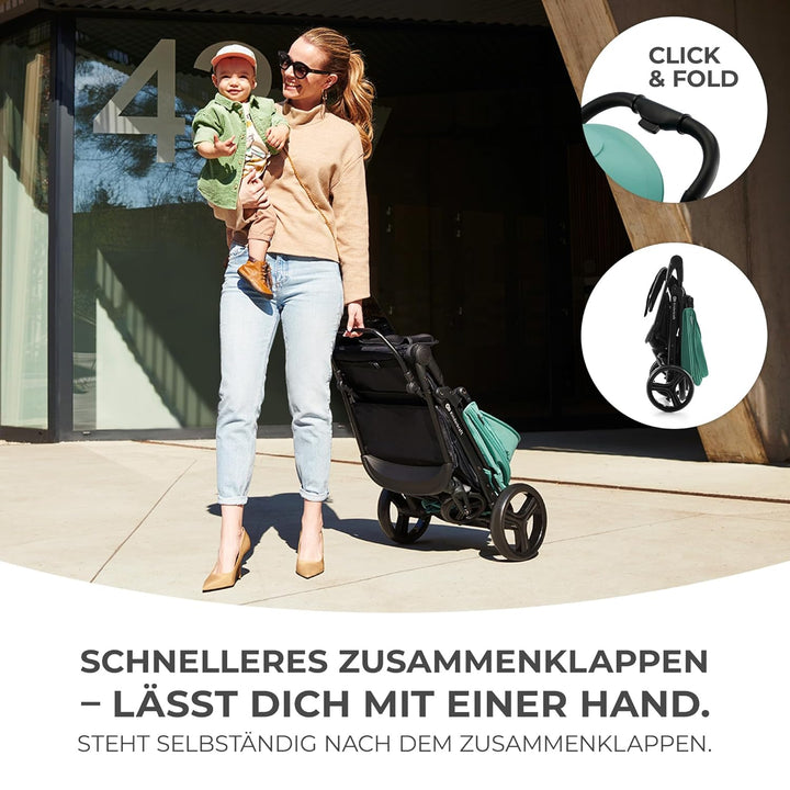 Kinderkraft RINE Buggy bis 22 kg, Kinderwagen, Mit einer Hand zusammenklappbar, wasserfestes Verdeck