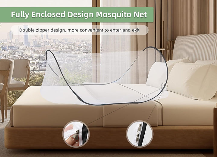Gugxiom Foldable Mosquito Net, Moskitonetz Up for Single Bed, Portable Reise Moskitonetz, Mosquito N