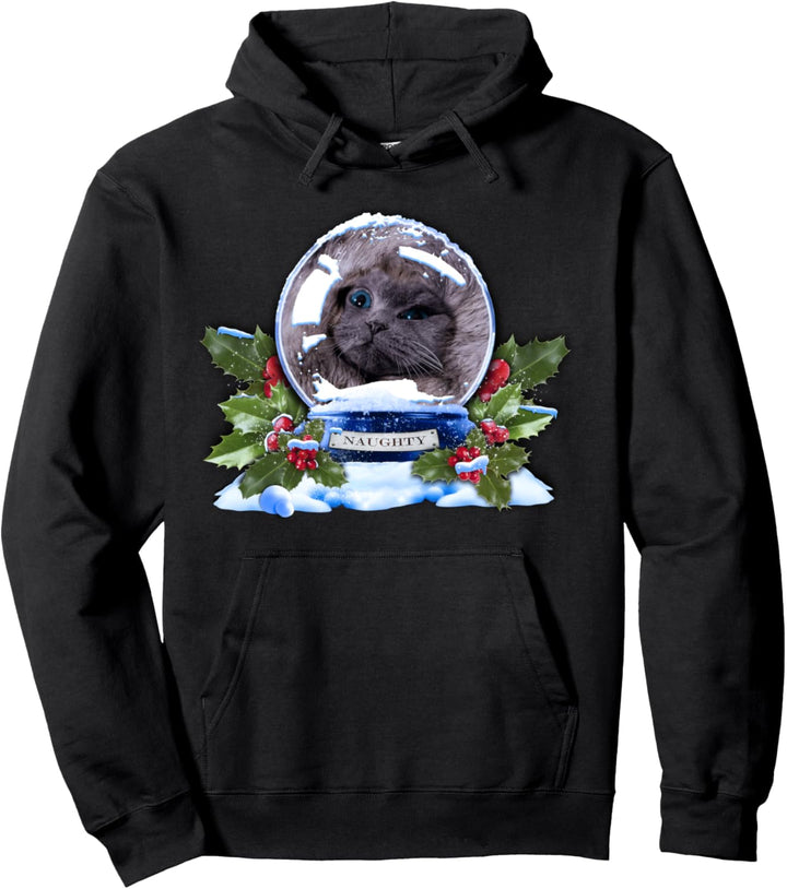 Naughty Cat Snowglobe Christmas Pullover Hoodie