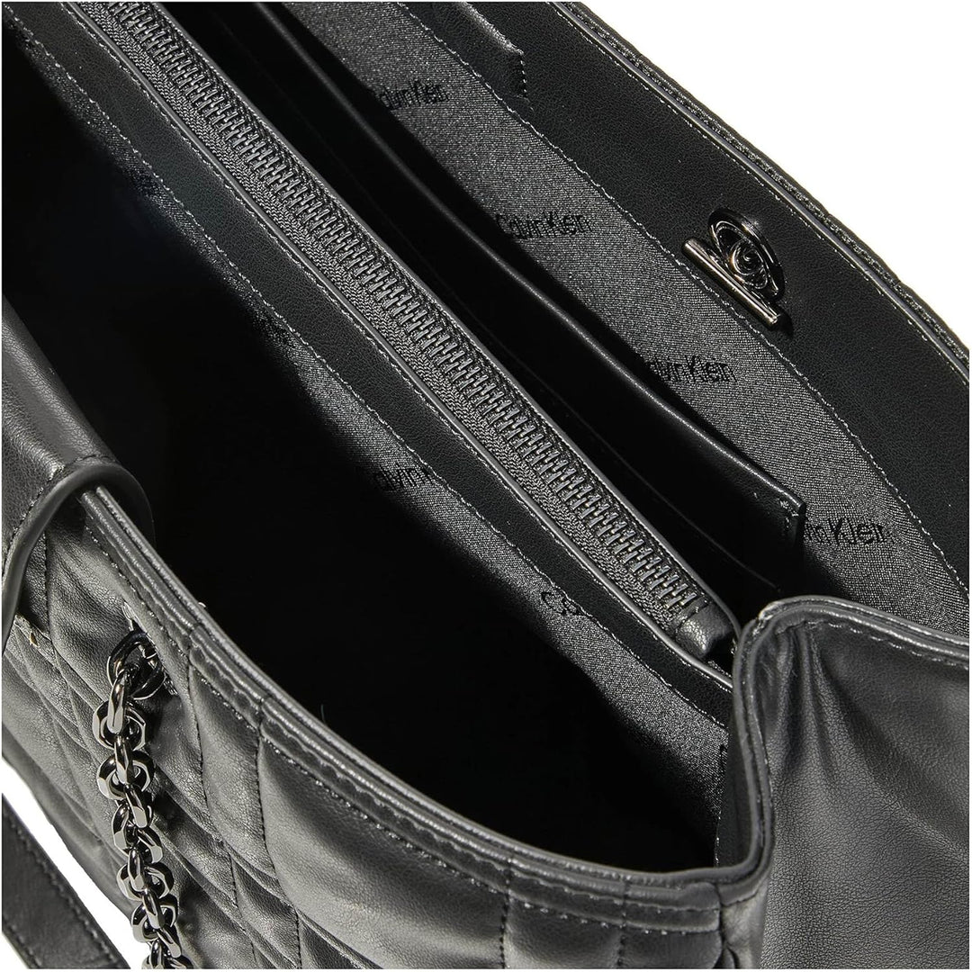 Calvin Klein Re-Lock Quilt-Tragetasche mit Lpt Cmpt, Schwarz, Einheitsgrösse, Ck Schwarz, Einheitsgr