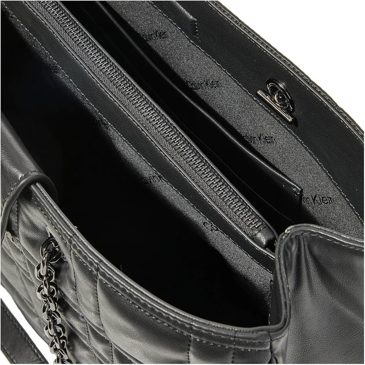 Calvin Klein Re-Lock Quilt-Tragetasche mit Lpt Cmpt, Schwarz, Einheitsgrösse, Ck Schwarz, Einheitsgr