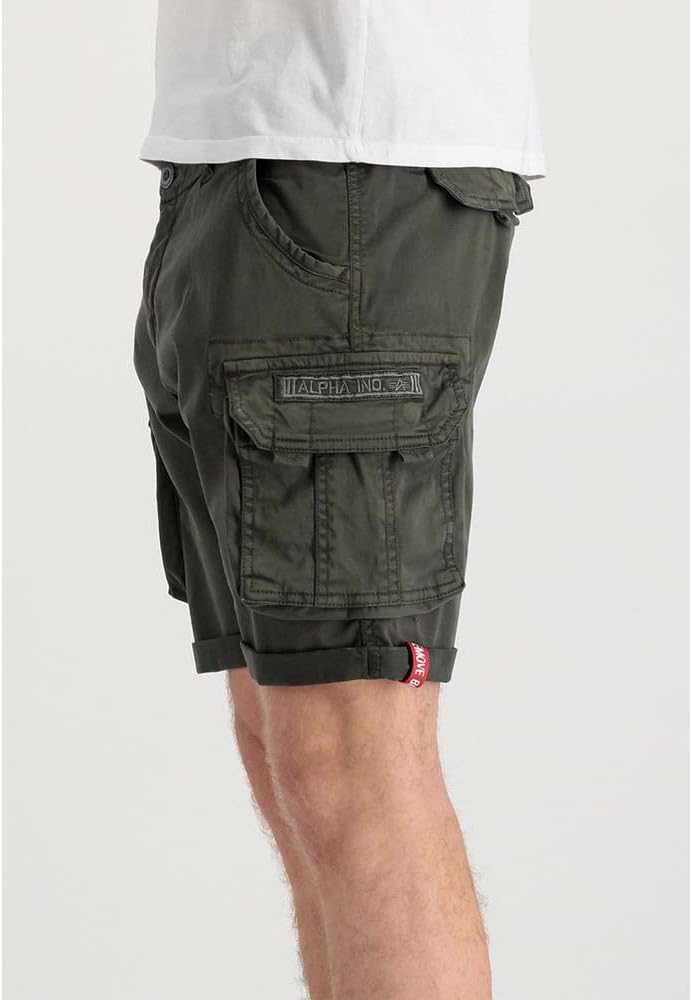 ALPHA INDUSTRIES Herren Cargos Crew Short Short für Herren 29 Greyblack, 29 Greyblack