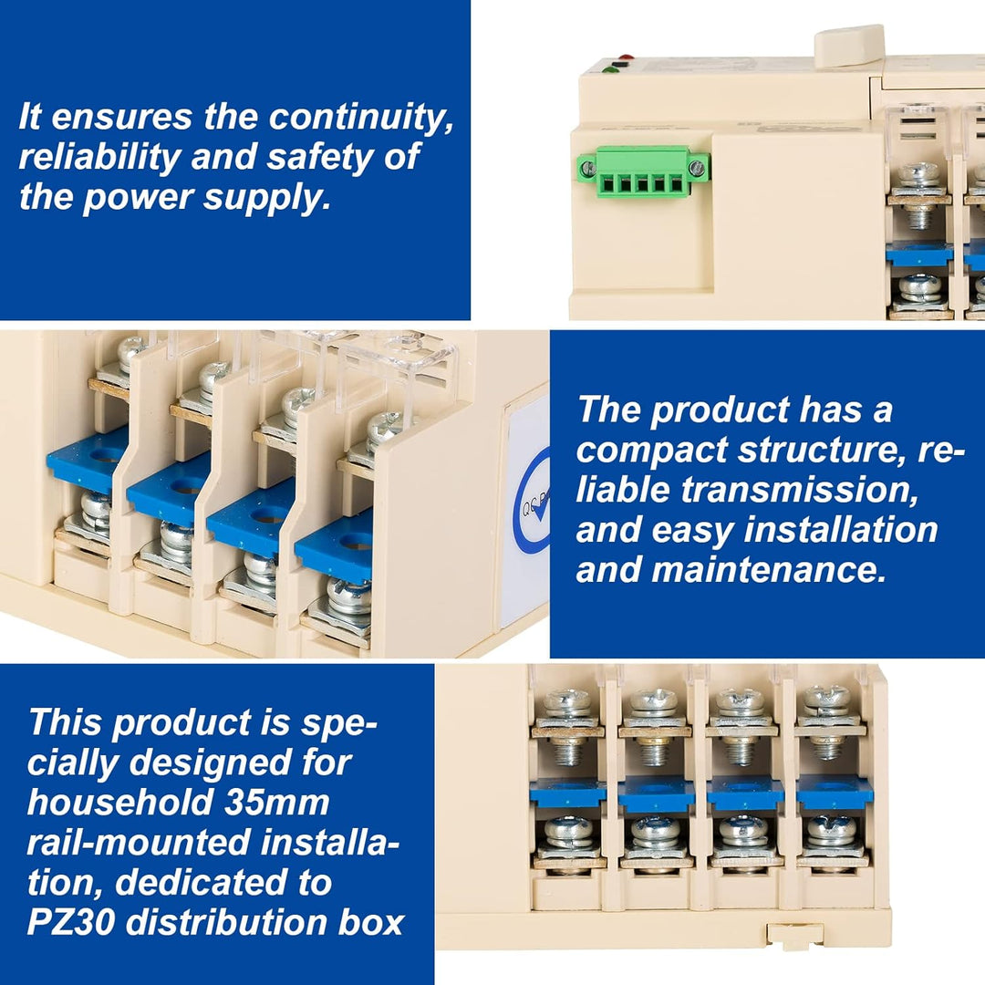 W2R Mini ATS, GEYA 2P/3P/4P Doppia Alimentazione Automatischer Transferschalter, Ununterbrochener El