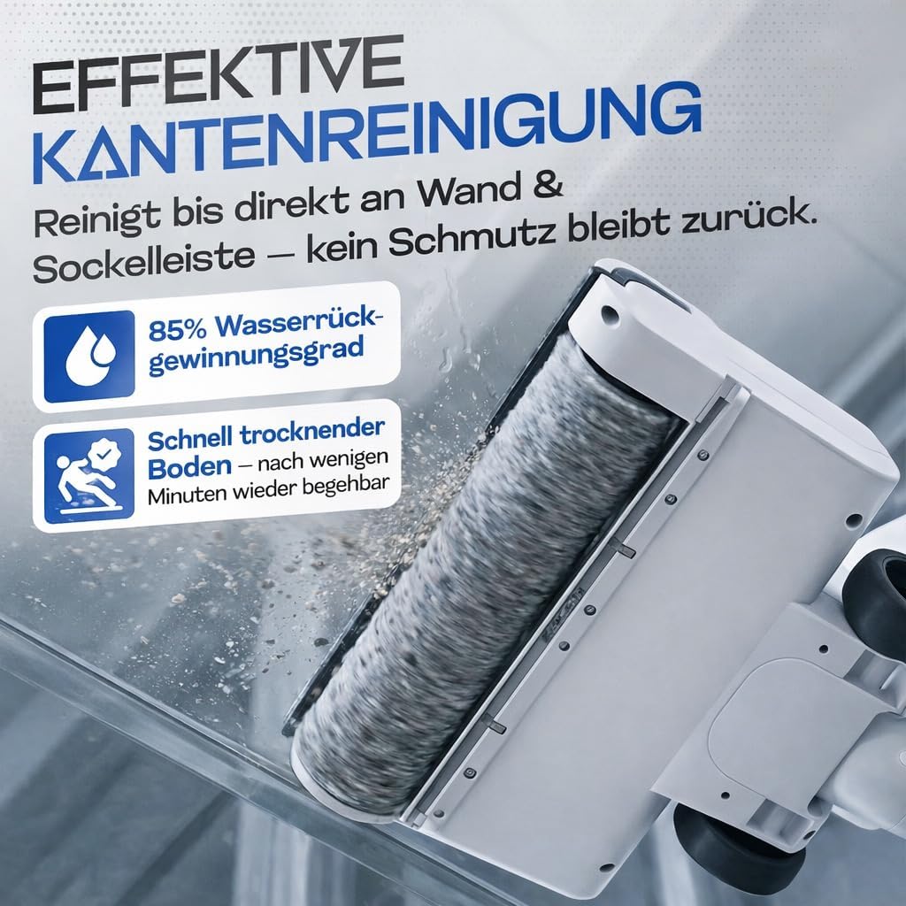 BLAXX Nass Trockensauger FloorVaX | Kabelloser Staubsauger mit Wischfunktion | 180° Lay-Flat | Selbs