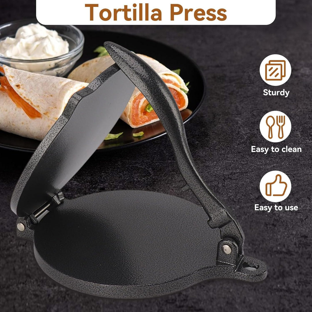 Tortilla-Presse, Tortilla-Maker, Manuelle Roti-Maker-Teigpresse, Quesadilla-Maker, Aluminiumlegierun