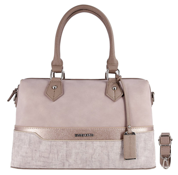 David Jones - Damen Bowling Handtasche - Frau Henkeltasche Gestreift PU Leder - Elegante Tasche Mitt