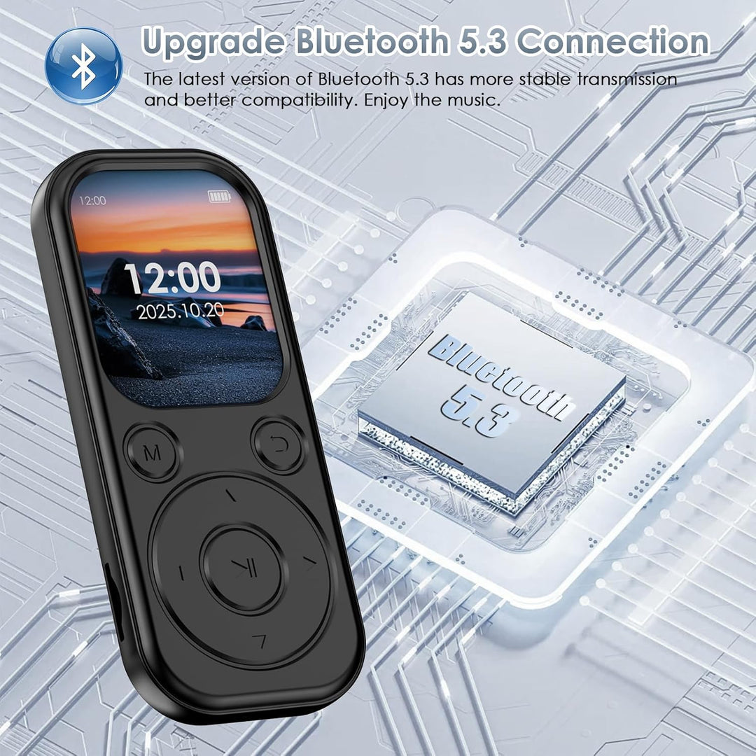 64 GB MP3-Player mit Bluetooth 5.3, tragbarer Musik-Player mit HiFi-Klangqualität und FM-Radio, 300