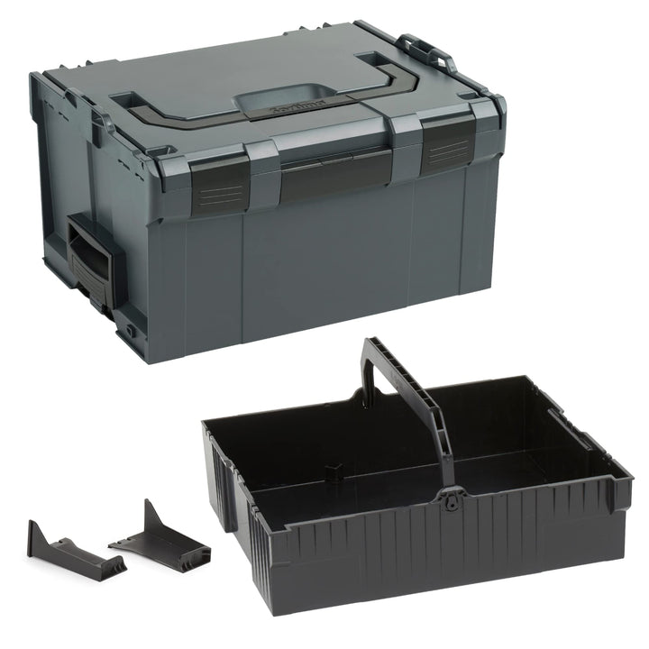Bosch Sortimo L-BOXX 238 Grösse 3 anthrazit | mit Einhängeeinsatz schwarz | Transportsystem Werkzeug