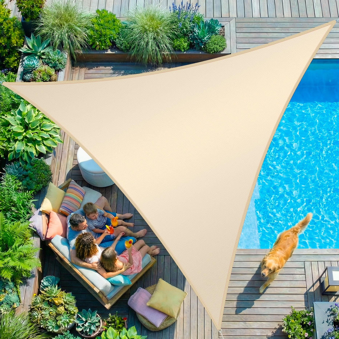 KESSER® Sonnensegel Sonnenschutz Windschutz | HDPE Gewebe | wasserabweisend & windabweisend | Dreiec