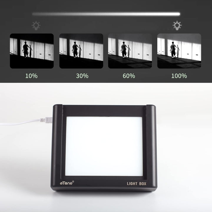 eTone LED Film Diabetrachter Film-Betrachter Light Box mit 10-fache Lupe