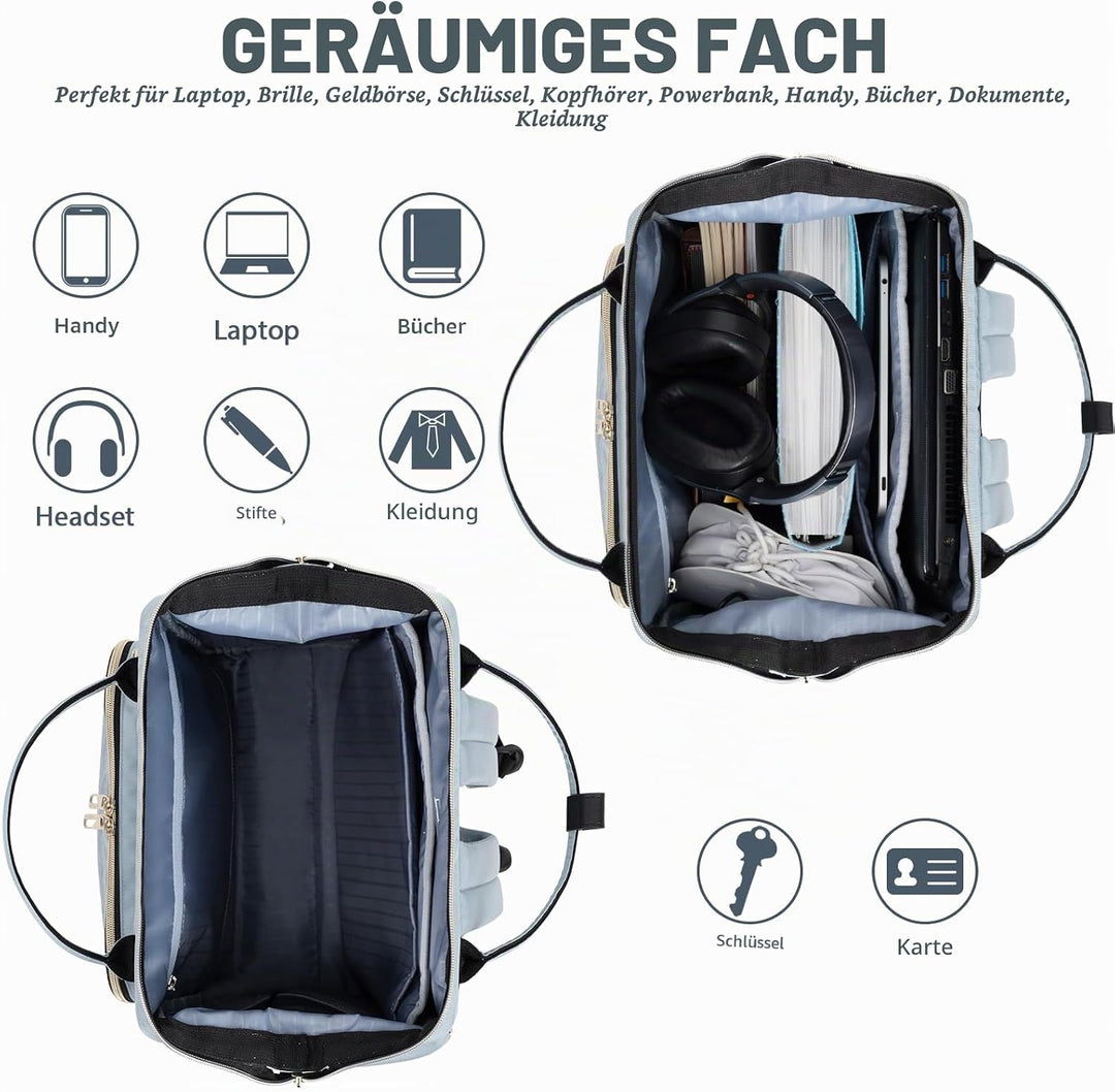 VANKEAN 17 Zoll Laptop-Rucksack für Damen und Herren, modische Computer-Arbeitstasche, grosse Kapazi