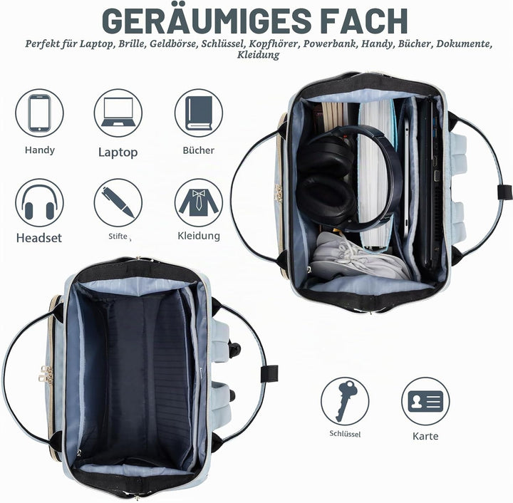 VANKEAN 17 Zoll Laptop-Rucksack für Damen und Herren, modische Computer-Arbeitstasche, grosse Kapazi
