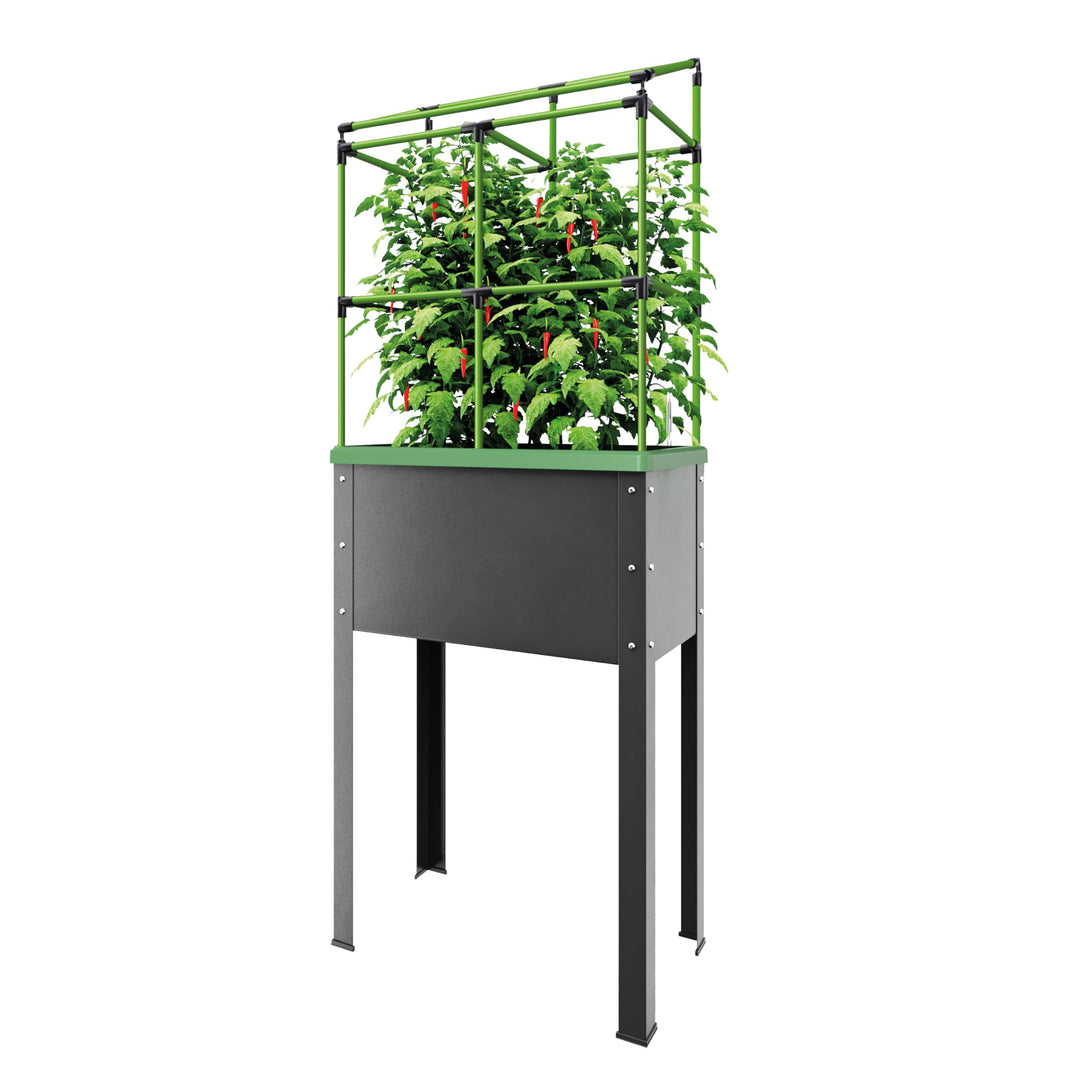 Bio Green Metall-Hochbeet City Jungle Heidelberg für Innen und Aussen | Bewässerungssystem und Rankg