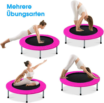 DREAMADE Trampolin aus Stahlrohr, Faltbares Kindertrampolin mit Tragfähigkeit von 150 kg, Fitnesstra