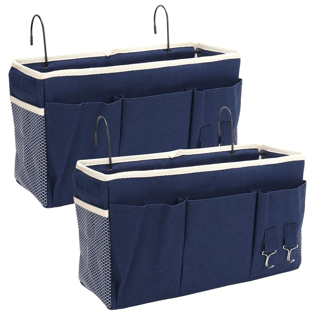 2 Pack Nachttisch-Hängeaufbewahrung Hängeorganizer mit 3 Fächern, Bett Organizer zum Einhängen, Häng