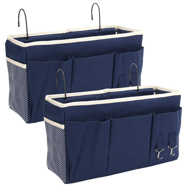 2 Pack Nachttisch-Hängeaufbewahrung Hängeorganizer mit 3 Fächern, Bett Organizer zum Einhängen, Häng