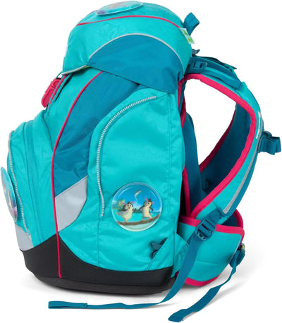 ergobag pack Set ergonomischer Schulrucksack, Set 6-teilig 20 Largo Bärgasus Glow - Lila