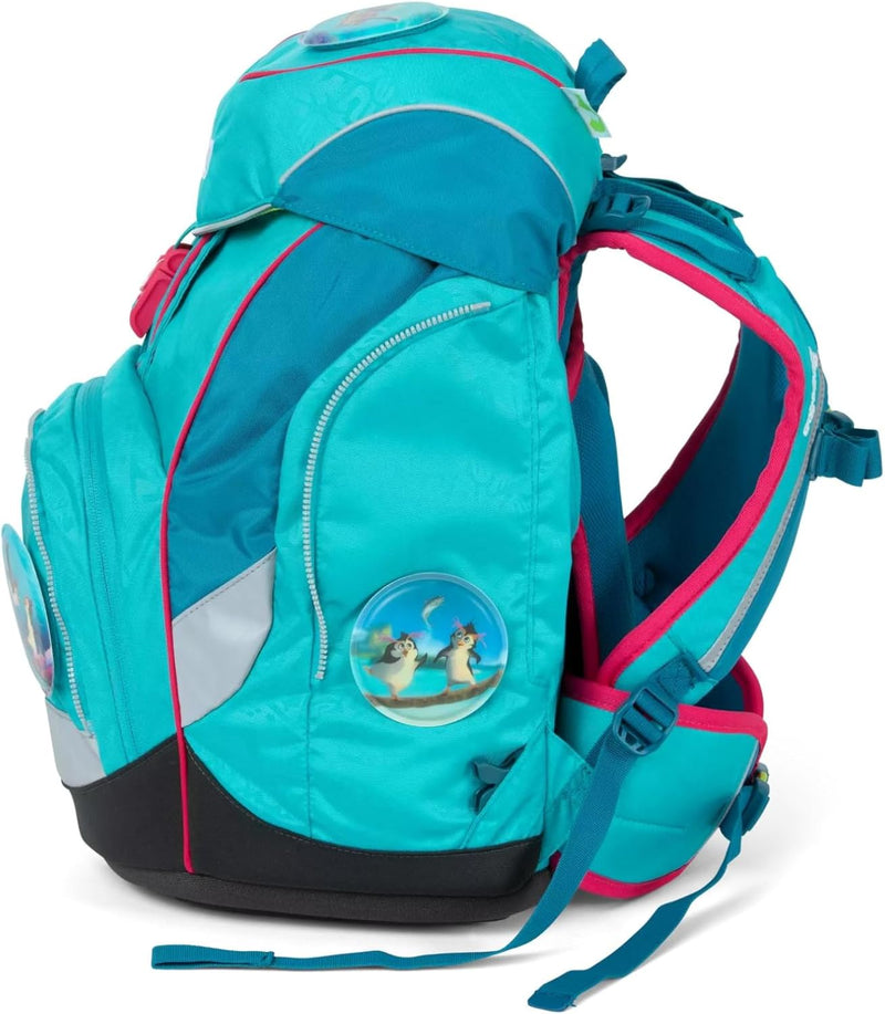 ergobag pack Set ergonomischer Schulrucksack, Set 6-teilig 20 Largo Bärgasus Glow - Lila