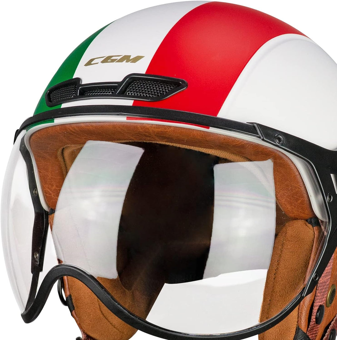 CGM Unisex – Erwachsene EBI skihelm, Weiss Grün Rot Matt, L (59cm)